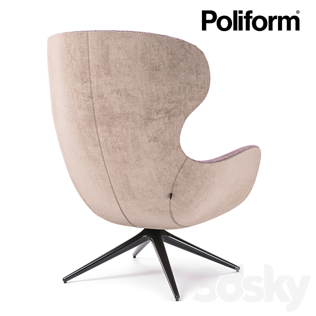 Poliform Mad Joker armchair 3DS Max Model - thumbnail 2