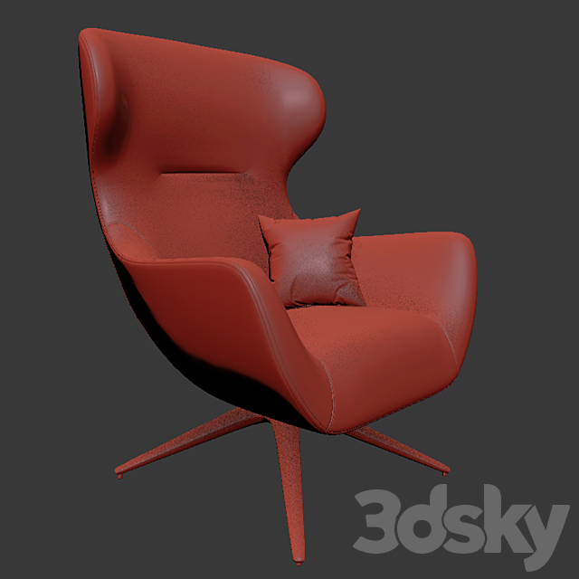 Poliform Mad Joker Revolving Armchair 02 3DS Max Model - thumbnail 3