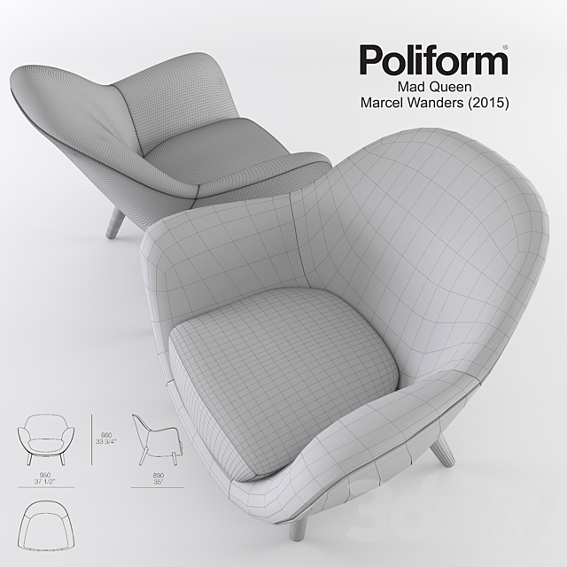 Poliform Mad Queen 3DS Max Model - thumbnail 3