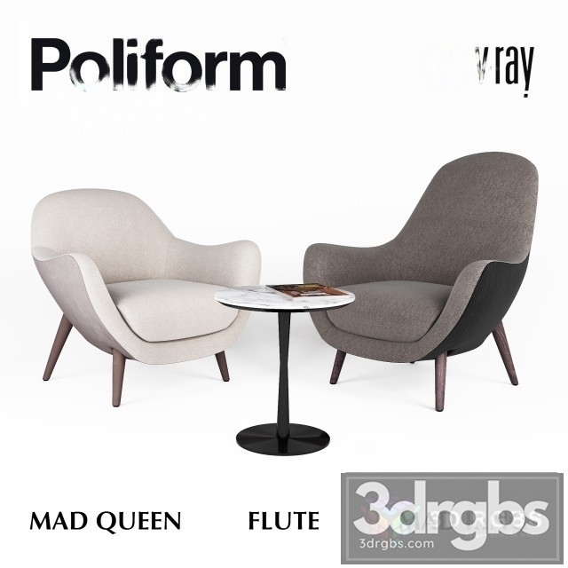 Poliform Madking Armchair 3dsmax Download - thumbnail 1