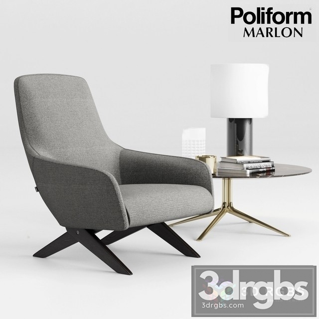 Poliform Marlon Armchair 02 3dsmax Download - thumbnail 1