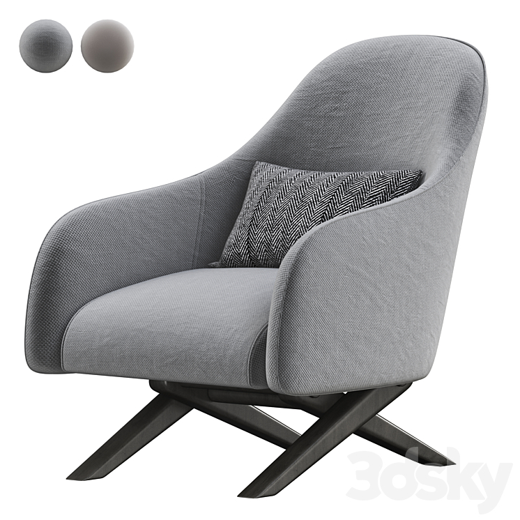 Poliform MARLON Armchair 3DS Max Model - thumbnail 1