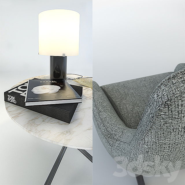 Poliform MONDRIAN collection armchair Marlon 3ds Max - thumbnail 2