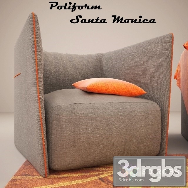 Poliform Santa Monica Armchair 3dsmax Download - thumbnail 1