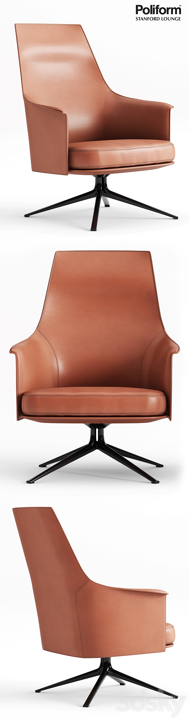 Poliform Stanford Armchair and Lounge 3DSMax File - thumbnail 2