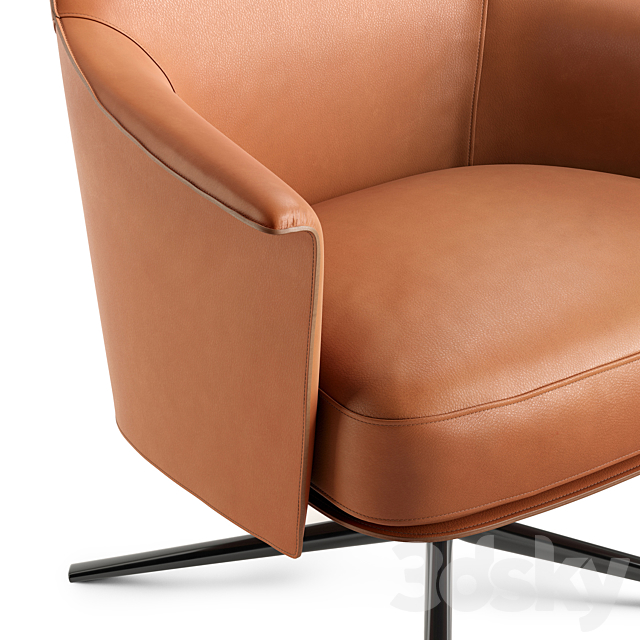 Poliform Stanford Lounge Armchair 3DS Max Model - thumbnail 2