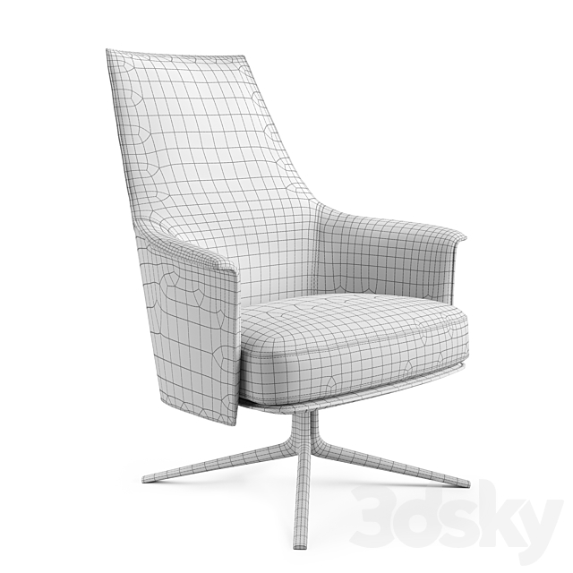 Poliform Stanford Lounge Armchair 3DS Max Model - thumbnail 3