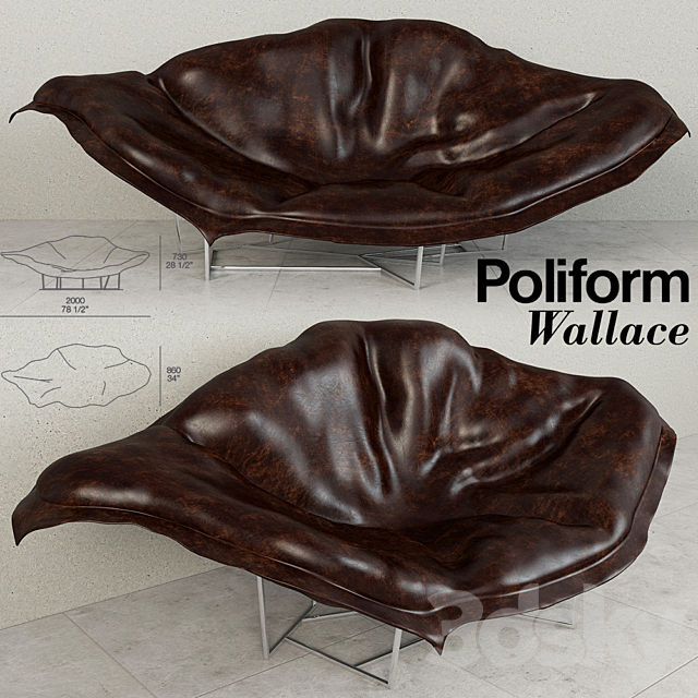 Poliform Wallace 3ds Max - thumbnail 1