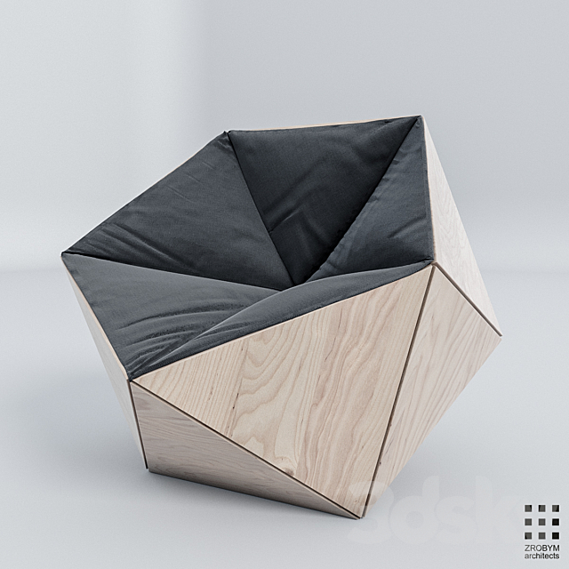 Poligonal chair 3DSMax File - thumbnail 1