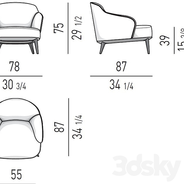 Poltrona armchair 3DSMax File - thumbnail 3