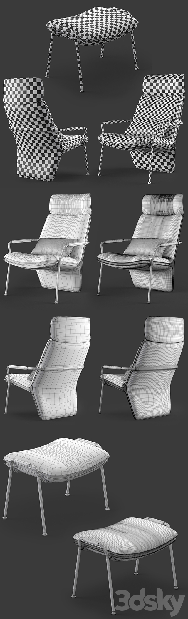 Poltrona Frau ARABESQUE armchair 3DSMax File - thumbnail 3