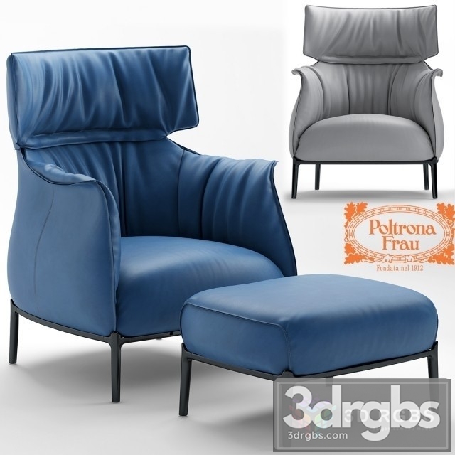 Poltrona Frau Archibald Armchair 3dsmax Download - thumbnail 1