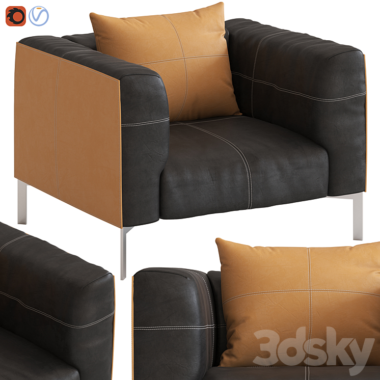 Poltrona Frau Bosforo Armchair 3DS Max - thumbnail 1