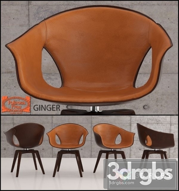 Poltrona Frau Ginger Swivel Armchair 3dsmax Download - thumbnail 1