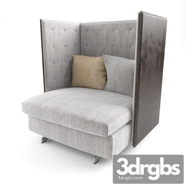 Poltrona Frau Gran Torino Hb Large Armchair 3dsmax Download - thumbnail 1