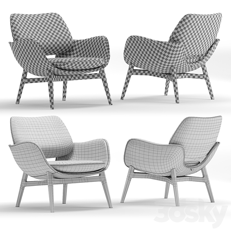 Poltrona Frau Martha armchair 3DS Max - thumbnail 2