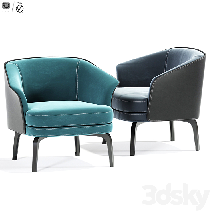 Poltrona Frau Nivola Armchair 02 3DS Max - thumbnail 2