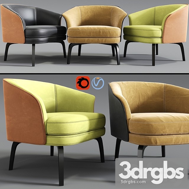 Poltrona frau nivola armchair 3dsmax Download - thumbnail 1