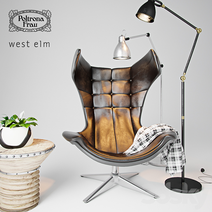 Poltrona Frau Regina 900 armchair with decor 3DS Max - thumbnail 2