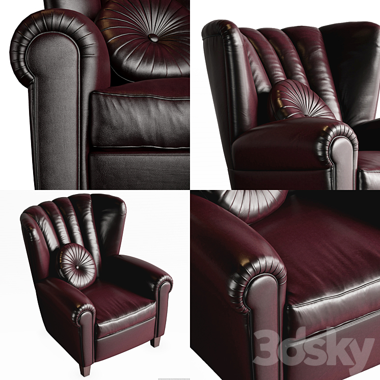 Poltrona Frau Savina Armchair 3DS Max - thumbnail 2