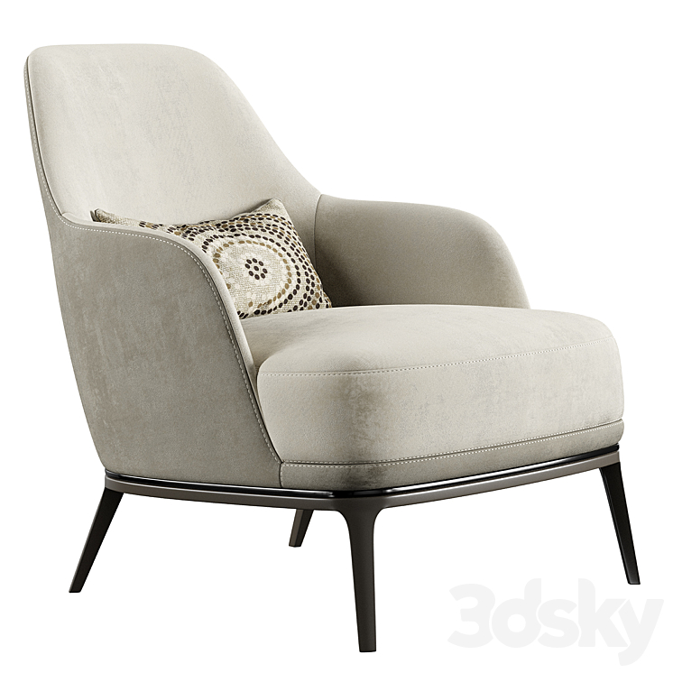 Poly M Armchair 3DS Max Model - thumbnail 3