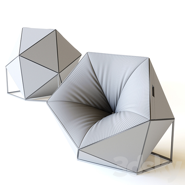 POLYGONAL CHAIR 3DSMax File - thumbnail 2