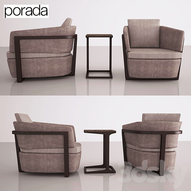 Porada Arena Poltrona Armchair and table Script 45 3DSMax File - thumbnail 2