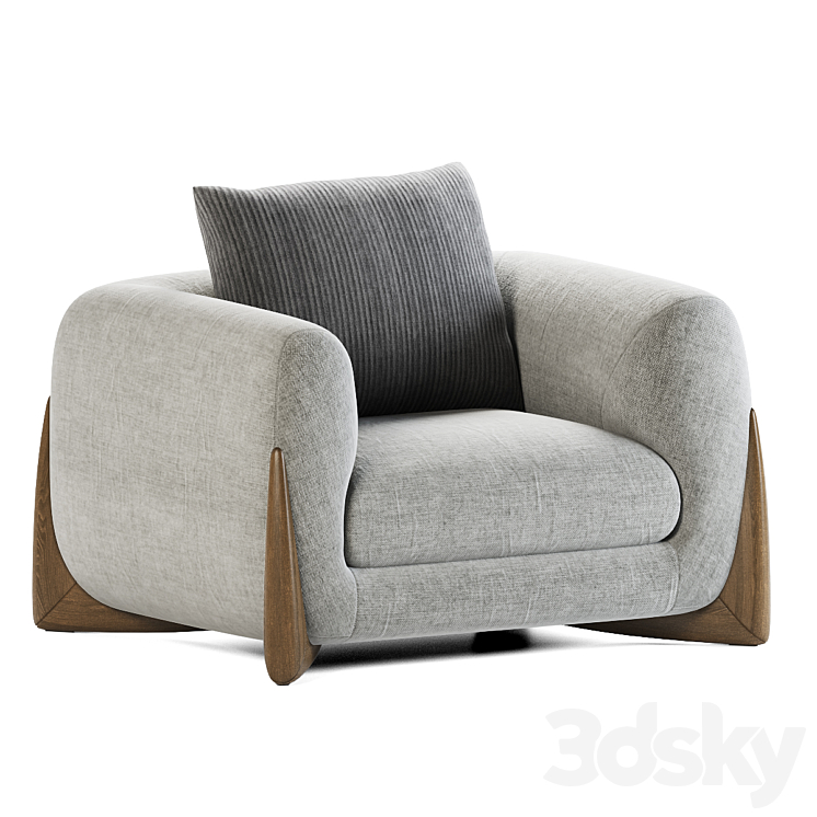 Porada Armchair Softbay 3DS Max Model - thumbnail 1