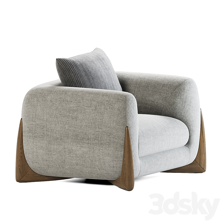 Porada Armchair Softbay 3DS Max Model - thumbnail 2