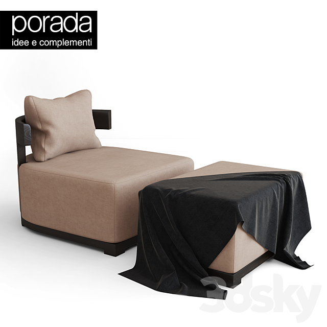 Porada Bea armchair 3ds Max - thumbnail 1