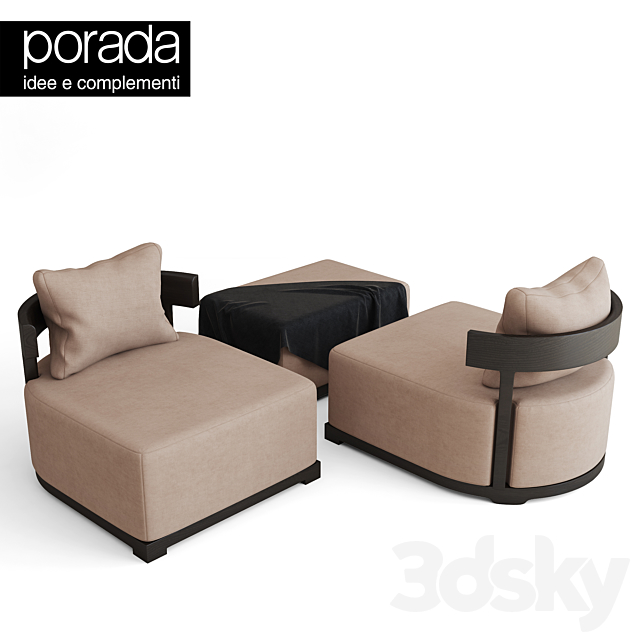 Porada Bea armchair 3ds Max - thumbnail 2