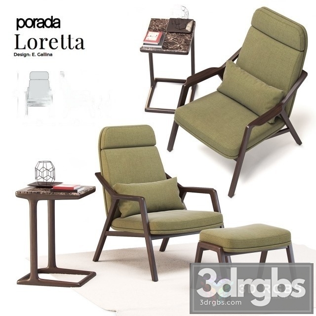 Porada Loretta Armchair 3dsmax Download - thumbnail 1