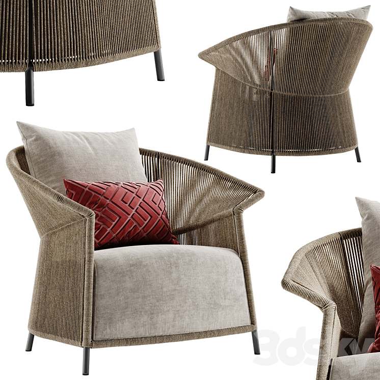 Potocco Ola armchair 3DS Max - thumbnail 1