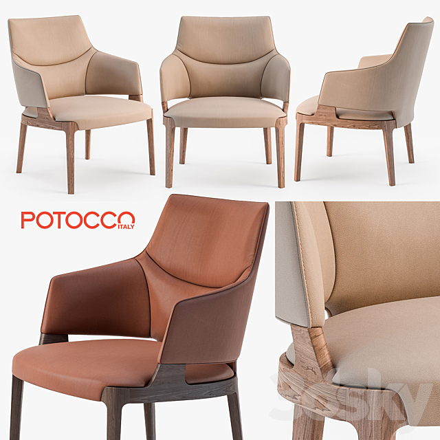 Potocco Velis lounge armchair 3ds Max - thumbnail 1