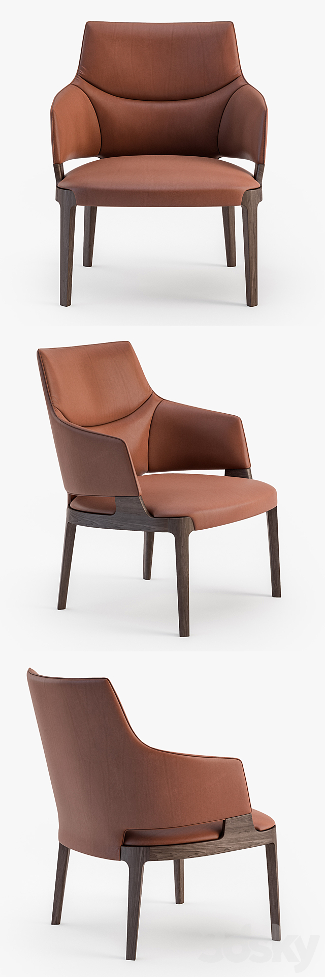 Potocco Velis lounge armchair 3ds Max - thumbnail 2