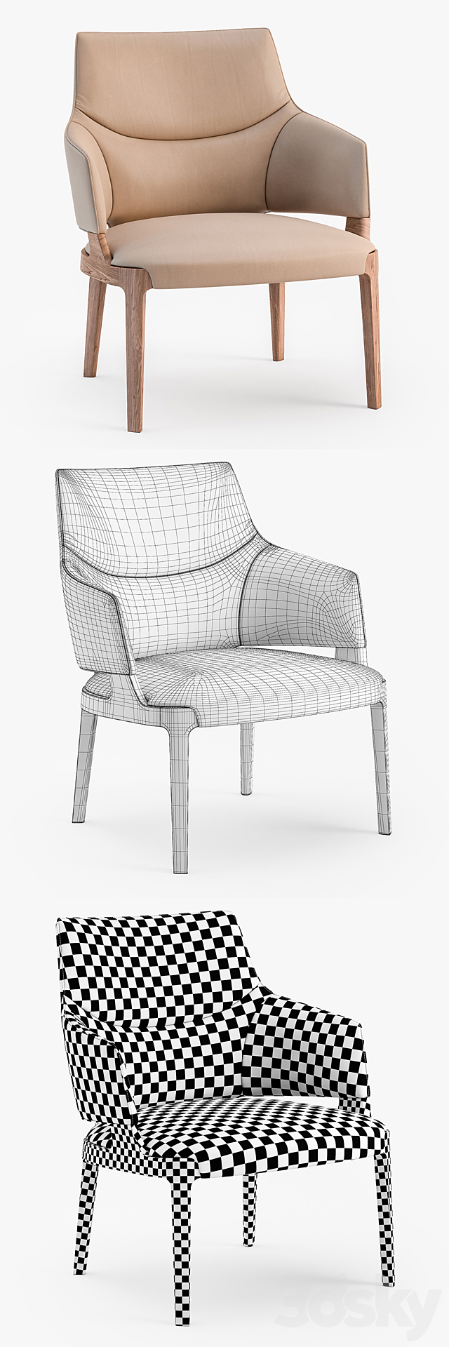 Potocco Velis lounge armchair 3ds Max - thumbnail 3