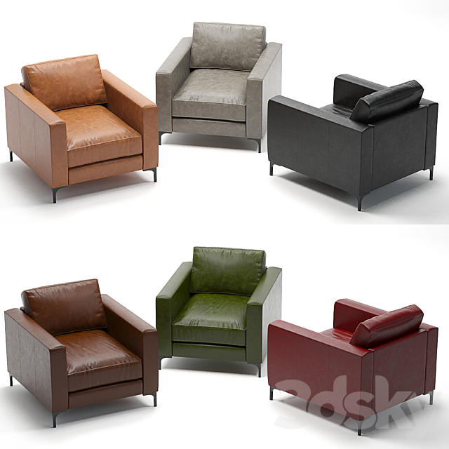 Pottery Barn Jake Armchair 3DSMax File - thumbnail 2