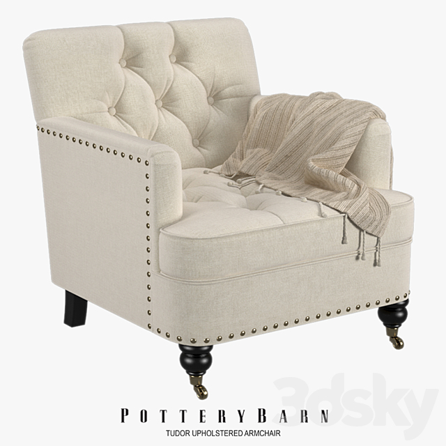 Pottery Barn – Tudor Upholstered Armchair 3DSMax File - thumbnail 1