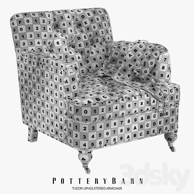 Pottery Barn – Tudor Upholstered Armchair 3DSMax File - thumbnail 3