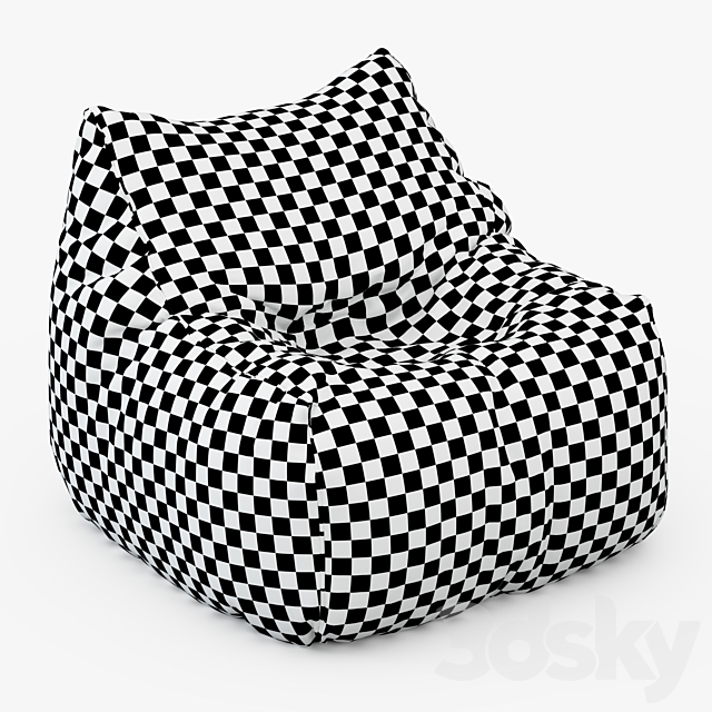 Pouf Jumbo-Bag-Soul-Noir 3DS Max Model - thumbnail 2