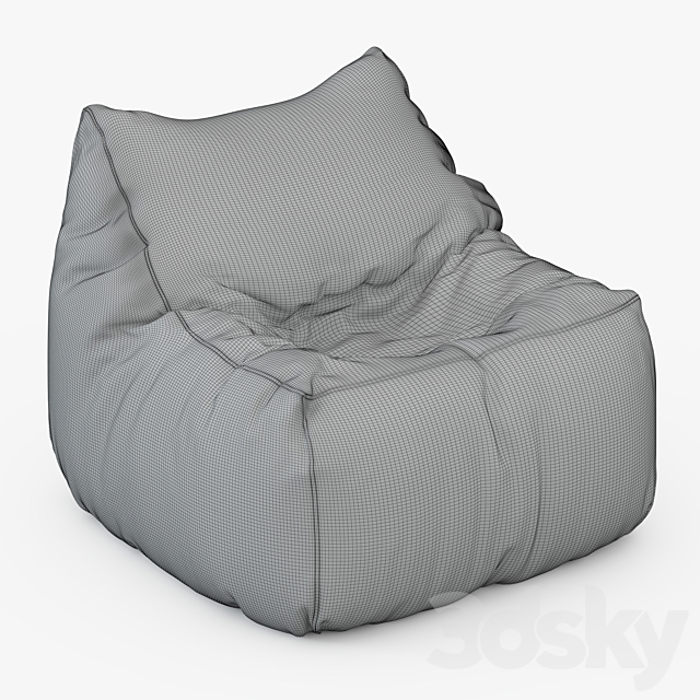 Pouf Jumbo-Bag-Soul-Noir 3DS Max Model - thumbnail 3