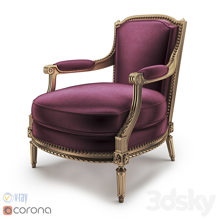 Pozzoli SX-161 armchair 3DS Max - thumbnail 1