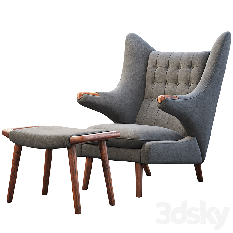 PP19 Papa Bear chair and ottoman 3DS Max - thumbnail 1