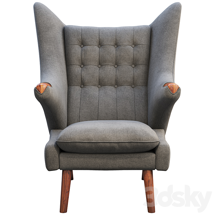 PP19 Papa Bear chair and ottoman 3DS Max - thumbnail 2