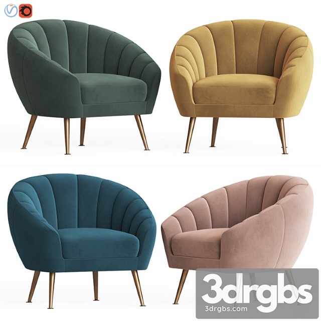 Primrose accent armchair made 3dsmax Download - thumbnail 1