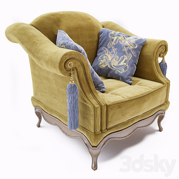 Provasi Marquise armchair 3DS Max - thumbnail 1