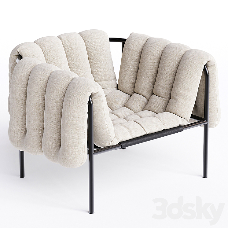 Puffy lounge chair 3DS Max - thumbnail 2