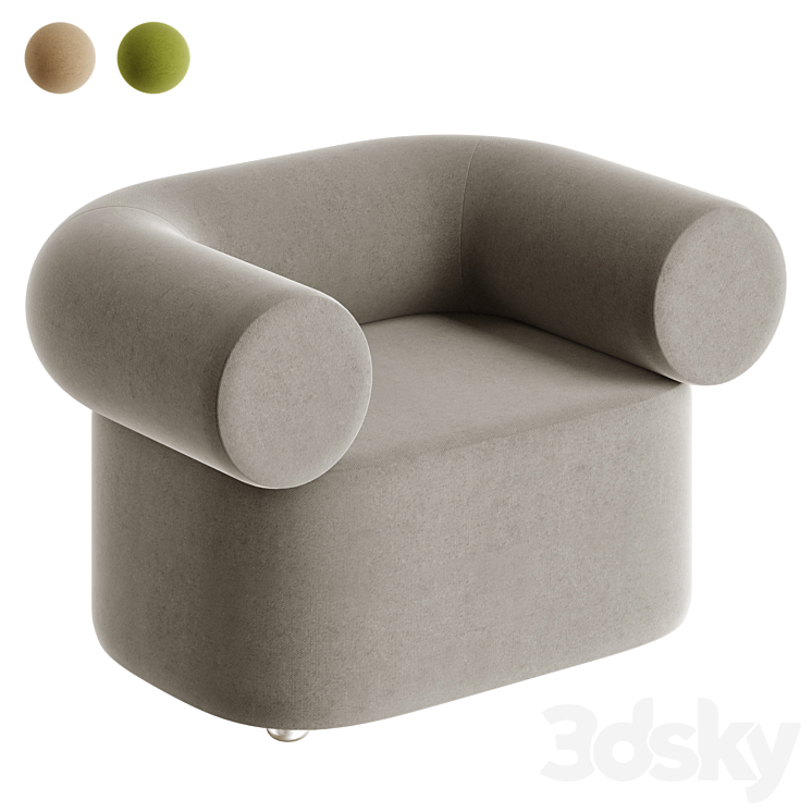 Quadrifoglio Group ABBEY | Armchair 3DS Max Model - thumbnail 1