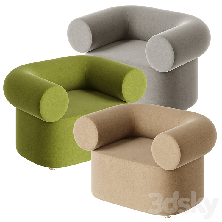 Quadrifoglio Group ABBEY | Armchair 3DS Max Model - thumbnail 2