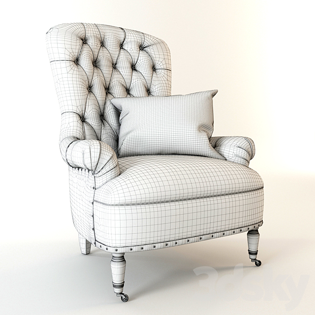 Radclife Tufted (leatcher) 3DS Max Model - thumbnail 3